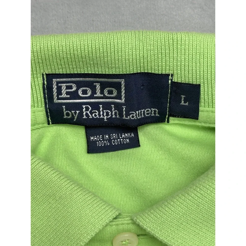 Polo Ralph Lauren Polo Shirt Mens Large Green Pique Pony Logo Short Sleeve
